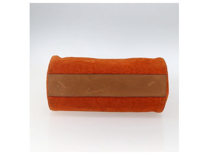 Céline CELINE C Macadam Canvas Boston Tasche aus Wildleder Orange Silber Authentisch gh1851 - Ansicht 5