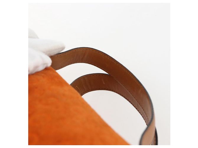 Céline CELINE C Macadam Canvas Boston Tasche aus Wildleder Orange Silber Authentisch gh1851 - Ansicht 8