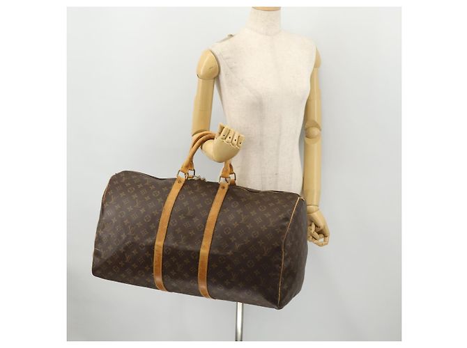 LOUIS VUITTON Borsa Boston Monogram Keepall 55 M41424 LV Auth BA10839 Monogramma - vista 23