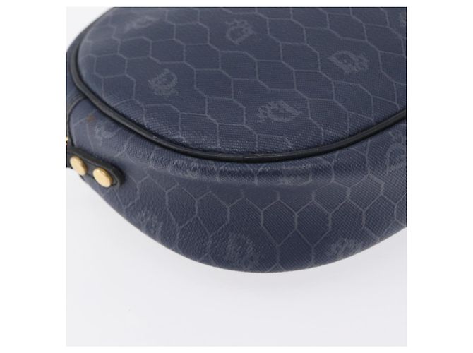 Christian Dior Borsa a Spalla in Tela Honeycomb PVC Blu Navy Oro Auth BA11145 D'oro - vista 15