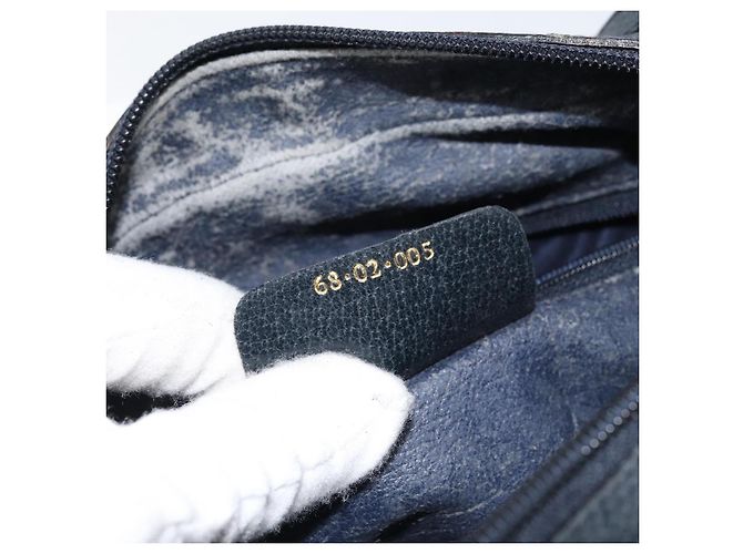 Borsa a Spalla Gucci GG Supreme Sherry Line PVC Blu Navy Oro 68 02 005 Auth ARZ344 D'oro - vista 12