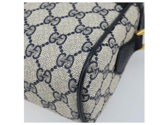 Borsa a Spalla Gucci GG Supreme Sherry Line PVC Blu Navy Oro 68 02 005 Auth ARZ344 D'oro - vista 14