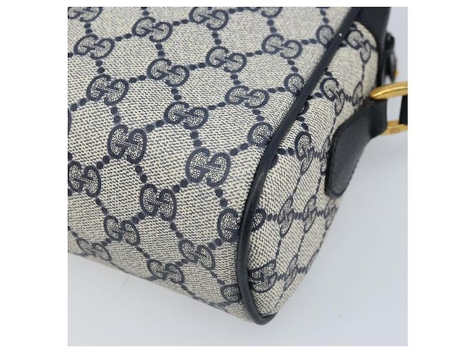 Borsa a Spalla Gucci GG Supreme Sherry Line PVC Blu Navy Oro 68 02 005 Auth ARZ344 D'oro - vista 16