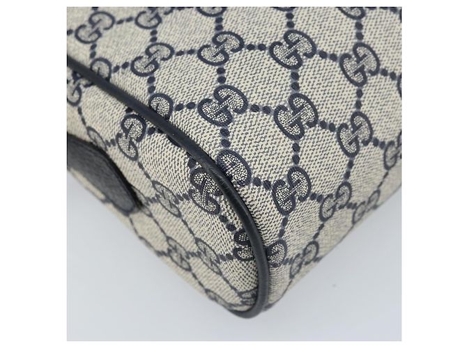 Borsa a Spalla Gucci GG Supreme Sherry Line PVC Blu Navy Oro 68 02 005 Auth ARZ344 D'oro - vista 17