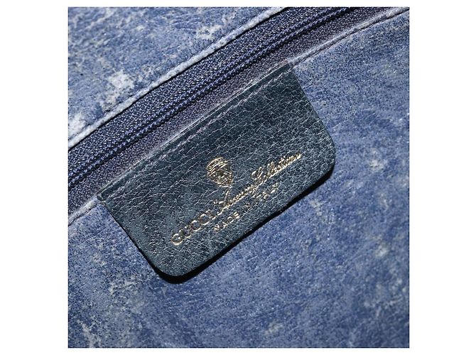 Borsa a Spalla Gucci GG Supreme Sherry Line PVC Blu Navy Oro 68 02 005 Auth ARZ344 D'oro - vista 19