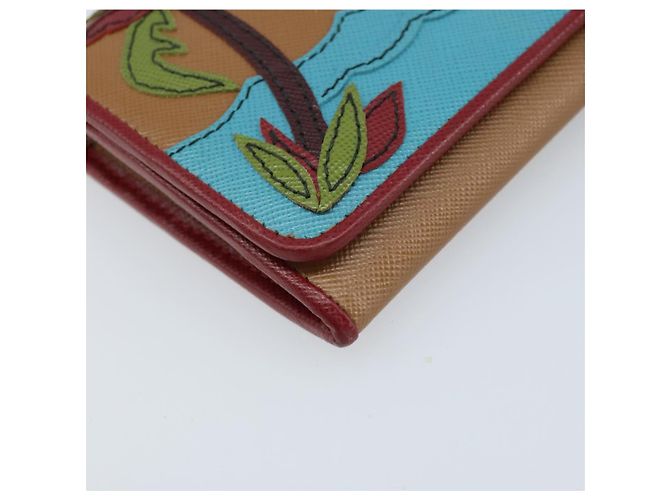 Saffiano PRADA Portafoglio Lungo in pelle Safiano Marrone Oro Auth LNZ082M D'oro - vista 14