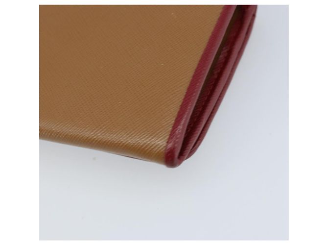Saffiano PRADA Portafoglio Lungo in pelle Safiano Marrone Oro Auth LNZ082M D'oro - vista 15