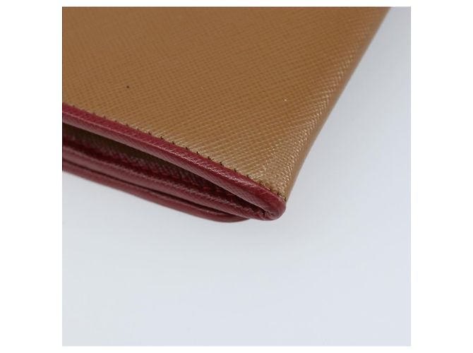 Saffiano PRADA Portafoglio Lungo in pelle Safiano Marrone Oro Auth LNZ082M D'oro - vista 16