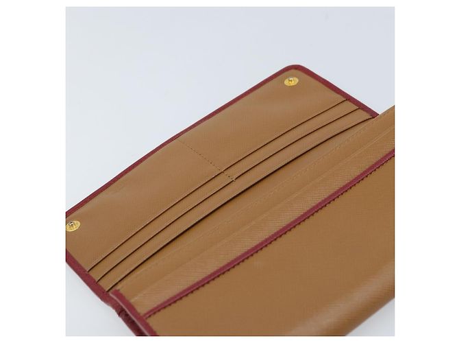 Saffiano PRADA Portafoglio Lungo in pelle Safiano Marrone Oro Auth LNZ082M D'oro - vista 19