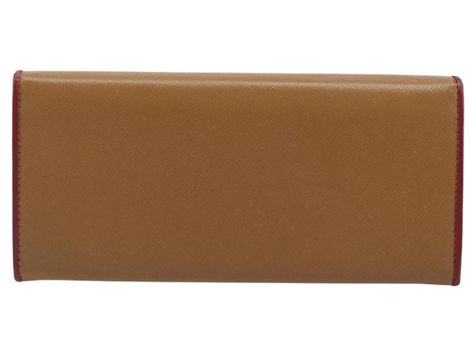 Saffiano PRADA Portafoglio Lungo in pelle Safiano Marrone Oro Auth LNZ082M D'oro - vista 2