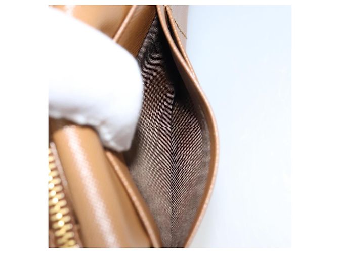 Saffiano PRADA Portafoglio Lungo in pelle Safiano Marrone Oro Auth LNZ082M D'oro - vista 21