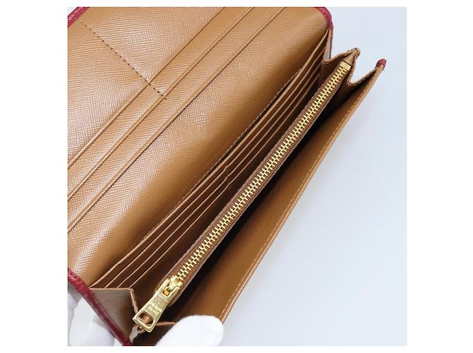 Saffiano PRADA Portafoglio Lungo in pelle Safiano Marrone Oro Auth LNZ082M D'oro - vista 22
