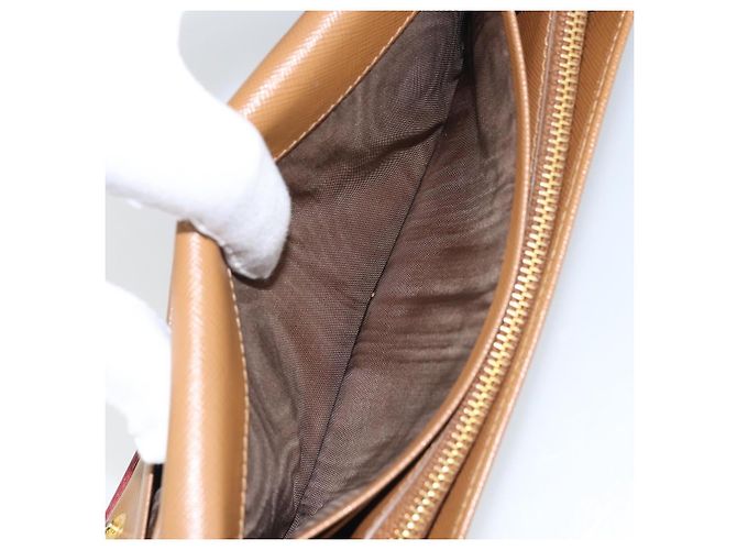 Saffiano PRADA Portafoglio Lungo in pelle Safiano Marrone Oro Auth LNZ082M D'oro - vista 23