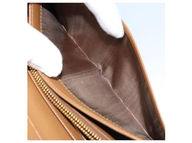 Saffiano PRADA Portafoglio Lungo in pelle Safiano Marrone Oro Auth LNZ082M D'oro - vista 26