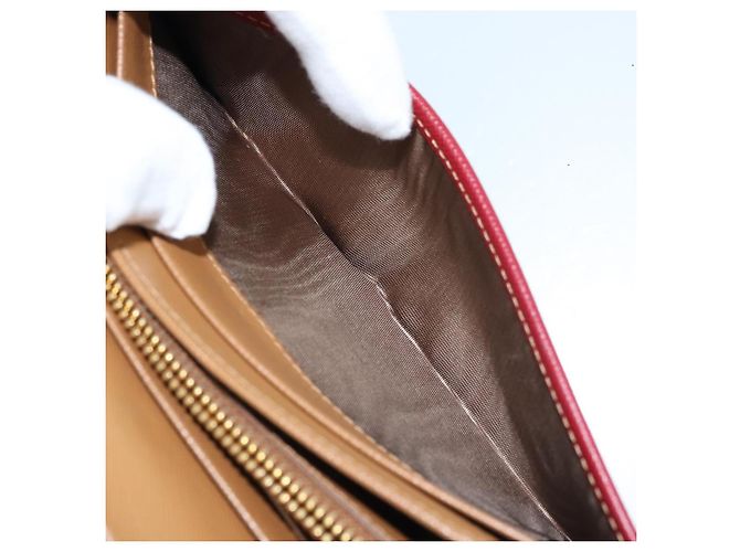 Saffiano PRADA Portafoglio Lungo in pelle Safiano Marrone Oro Auth LNZ082M D'oro - vista 27