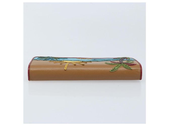 Saffiano PRADA Portafoglio Lungo in pelle Safiano Marrone Oro Auth LNZ082M D'oro - vista 5
