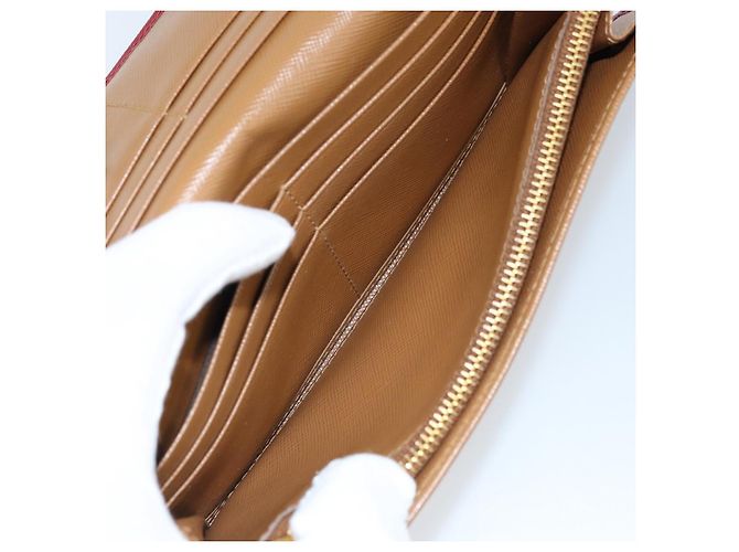 Saffiano PRADA Portafoglio Lungo in pelle Safiano Marrone Oro Auth LNZ082M D'oro - vista 9