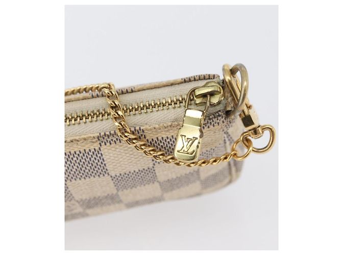 LOUIS VUITTON Mini Pochette Accessoires Damier Azur Pouch N63005 LV Auth 172435V - vista 10