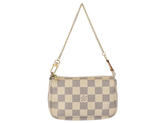 LOUIS VUITTON Mini Pochette Accessoires Damier Azur Pouch N63005 LV Auth 172435V - vista 13