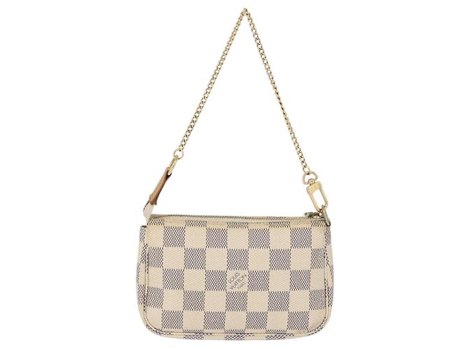 LOUIS VUITTON Mini Pochette Accessoires Damier Azur Pouch N63005 LV Auth 172435V - vista 2