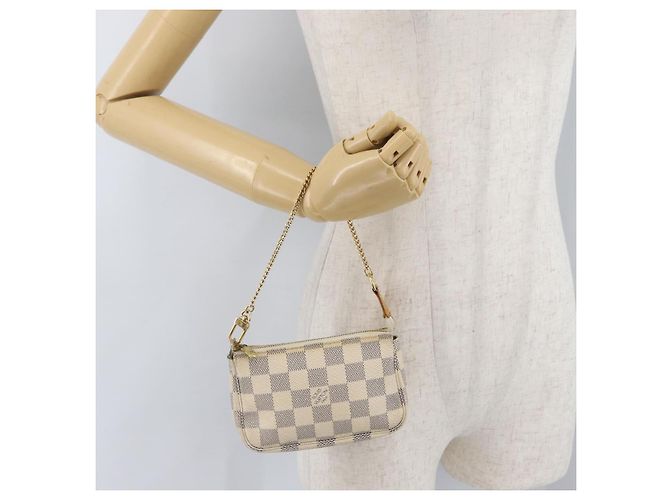 LOUIS VUITTON Mini Pochette Accessoires Damier Azur Pouch N63005 LV Auth 172435V - vista 20