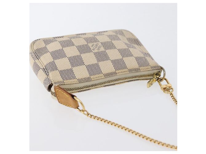 LOUIS VUITTON Mini Pochette Accessoires Damier Azur Pouch N63005 LV Auth 172435V - vista 6