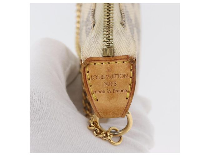 LOUIS VUITTON Mini Pochette Accessoires Damier Azur Pouch N63005 LV Auth 172435V - vista 9