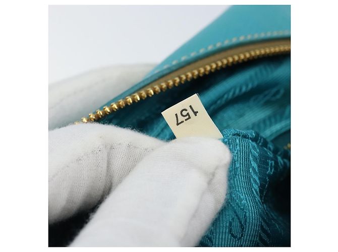 Saffiano PRADA Borsa a Mano in Pelle Safiano Oro Verde Smeraldo Auth 171445V D'oro - vista 10