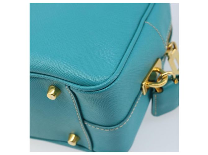 Saffiano PRADA Borsa a Mano in Pelle Safiano Oro Verde Smeraldo Auth 171445V D'oro - vista 16