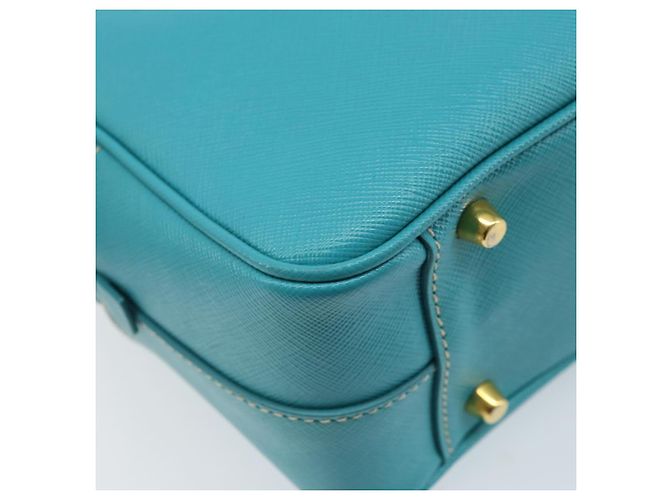 Saffiano PRADA Borsa a Mano in Pelle Safiano Oro Verde Smeraldo Auth 171445V D'oro - vista 17