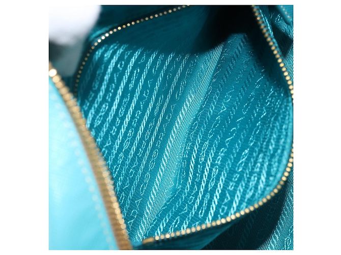 Saffiano PRADA Borsa a Mano in Pelle Safiano Oro Verde Smeraldo Auth 171445V D'oro - vista 26