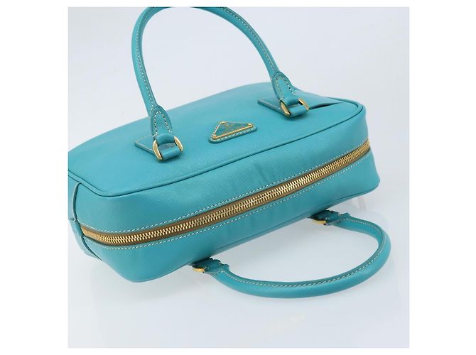 Saffiano PRADA Borsa a Mano in Pelle Safiano Oro Verde Smeraldo Auth 171445V D'oro - vista 6