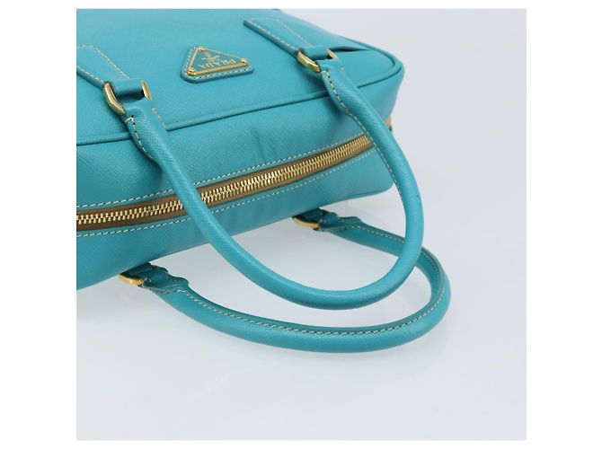 Saffiano PRADA Borsa a Mano in Pelle Safiano Oro Verde Smeraldo Auth 171445V D'oro - vista 7
