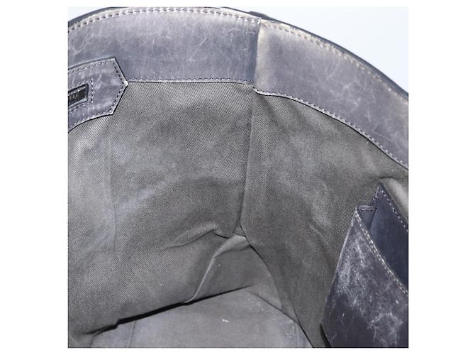 Berluti Calligraphy To Joule Tote Bag aus schwarzem Leder mit Silber authentisch 172921 - Ansicht 17