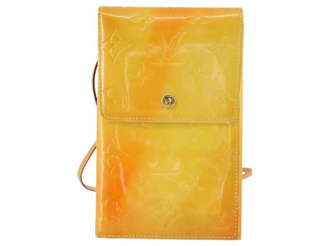 LOUIS VUITTON Monogram Vernis Walker Geldbörse Limone Gelb M91074 LV Auth BA10750 Golden - Ansicht 13