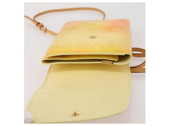 LOUIS VUITTON Monogram Vernis Walker Geldbörse Limone Gelb M91074 LV Auth BA10750 Golden - Ansicht 9