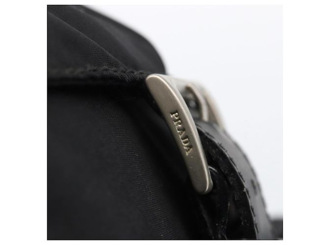 Zaino PRADA in nylon argento nero Auth bs33518 - vista 10