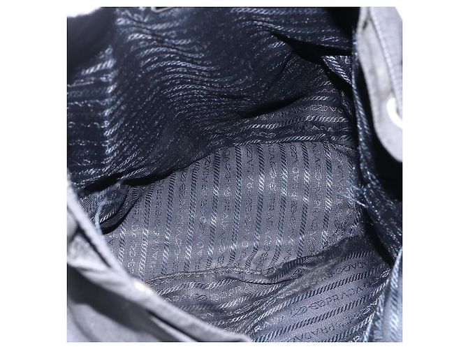 Zaino PRADA in nylon argento nero Auth bs33518 - vista 11