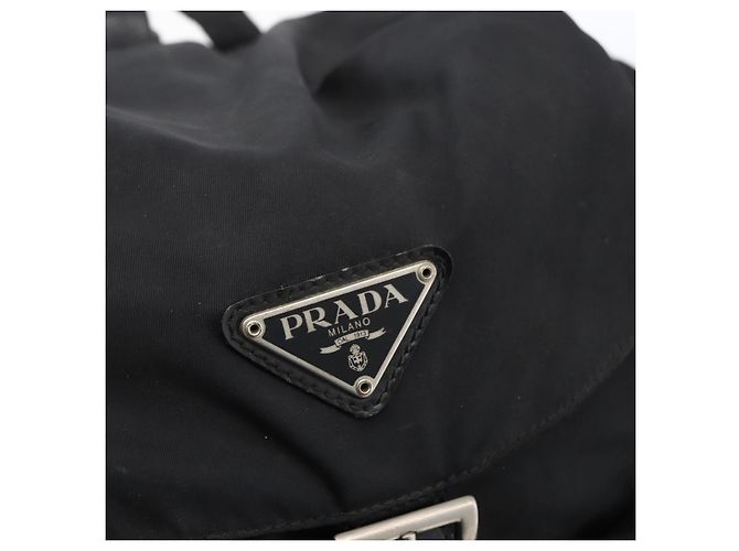 Zaino PRADA in nylon argento nero Auth bs33518 - vista 21