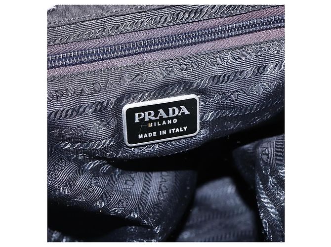 Zaino PRADA in nylon argento nero Auth bs33518 - vista 22