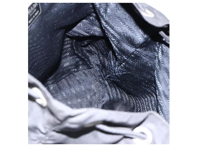 Zaino PRADA in nylon argento nero Auth bs33518 - vista 23