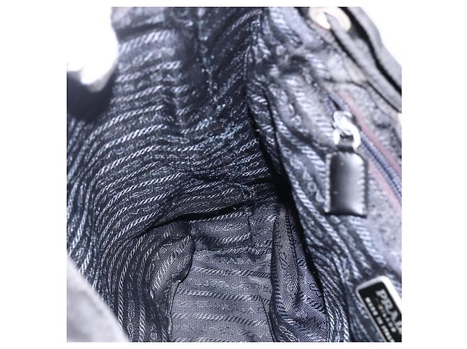 Zaino PRADA in nylon argento nero Auth bs33518 - vista 24