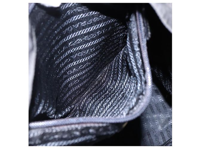 Zaino PRADA in nylon argento nero Auth bs33518 - vista 26