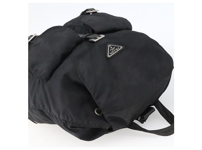 Zaino PRADA in nylon argento nero Auth bs33518 - vista 6