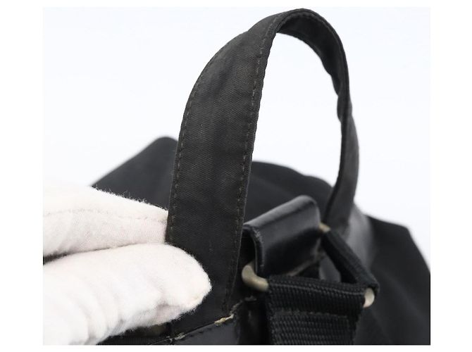 Zaino PRADA in nylon argento nero Auth bs33518 - vista 7