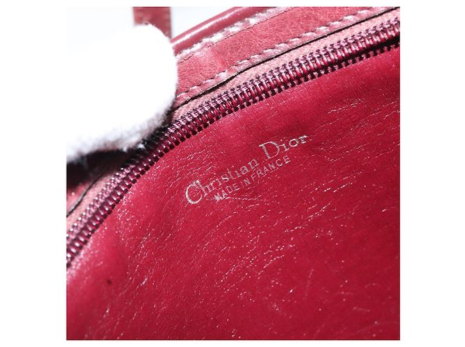 Borsa a Spalla in Tela Trotter Christian Dior Rossa Oro Auth LNZ038 - vista 11