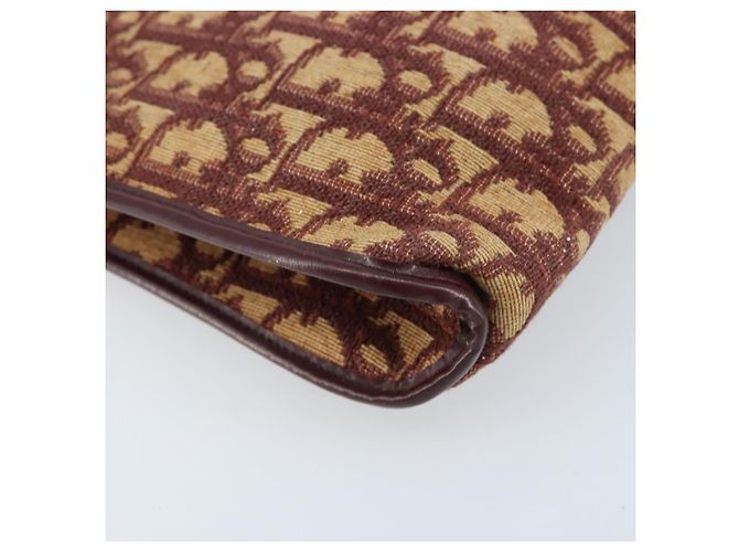 Borsa a Spalla in Tela Trotter Christian Dior Rossa Oro Auth LNZ038 - vista 14
