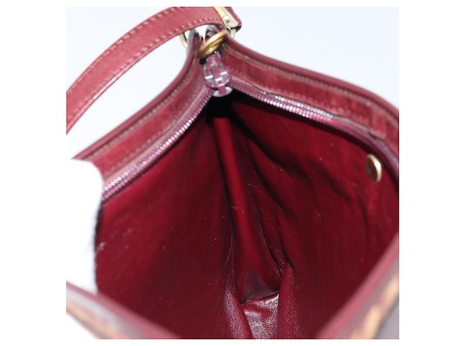 Borsa a Spalla in Tela Trotter Christian Dior Rossa Oro Auth LNZ038 - vista 18