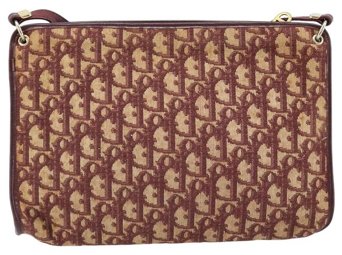 Borsa a Spalla in Tela Trotter Christian Dior Rossa Oro Auth LNZ038 - vista 2