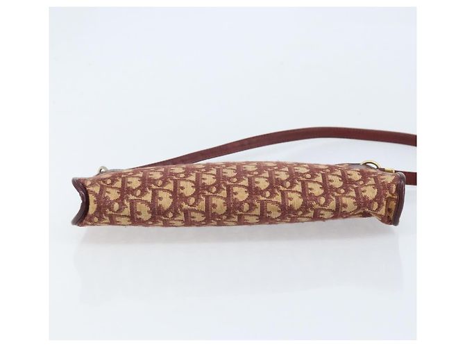 Borsa a Spalla in Tela Trotter Christian Dior Rossa Oro Auth LNZ038 - vista 5